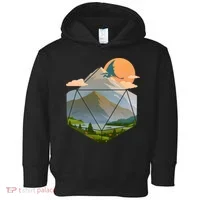 Dungeons Dragons DnD D20 Dice Mountain Nature Scene Toddler Hoodie thumb 0
