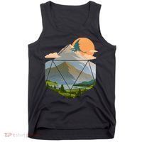 Dungeons Dragons DnD D20 Dice Mountain Nature Scene Tank Top thumb 0