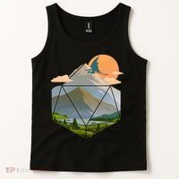 Dungeons Dragons DnD D20 Dice Mountain Nature Scene Tank Top thumb 2