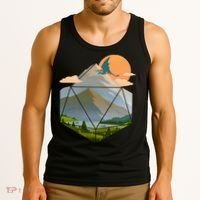 Dungeons Dragons DnD D20 Dice Mountain Nature Scene Tank Top thumb 3