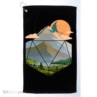 Dungeons Dragons DnD D20 Dice Mountain Nature Scene Golf Towel thumb 0