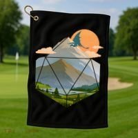 Dungeons Dragons DnD D20 Dice Mountain Nature Scene Golf Towel thumb 1