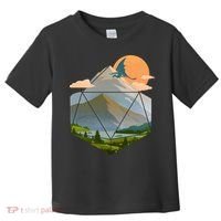 Dungeons Dragons DnD D20 Dice Mountain Nature Scene Toddler T-Shirt thumb 0