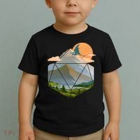 Dungeons Dragons DnD D20 Dice Mountain Nature Scene Toddler T-Shirt thumb 2