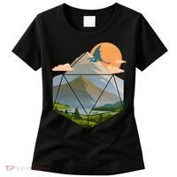 Dungeons Dragons DnD D20 Dice Mountain Nature Scene Women's T-Shirt thumb 0