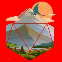 Dungeons Dragons DnD D20 Dice Mountain Nature Scene Santa Hat thumb 1