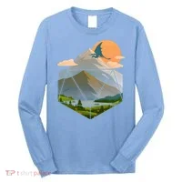 Dungeons Dragons DnD D20 Dice Mountain Nature Scene Long Sleeve Shirt thumb 0