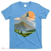 Dungeons Dragons DnD D20 Dice Mountain Nature Scene T-Shirt thumb 0