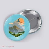 Dungeons Dragons DnD D20 Dice Mountain Nature Scene Button thumb 0