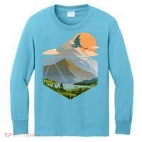 Dungeons Dragons DnD D20 Dice Mountain Nature Scene Kids Long Sleeve Shirt thumb 0
