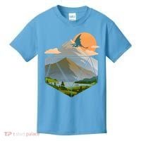 Dungeons Dragons DnD D20 Dice Mountain Nature Scene Kids T-Shirt thumb 0