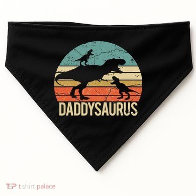 Daddy Dinosaur Daddysaurus 2 Two Christmas For Dad USA-Made Doggie Bandana