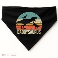 Daddy Dinosaur Daddysaurus 2 Two Christmas For Dad USA-Made Doggie Bandana thumb 0