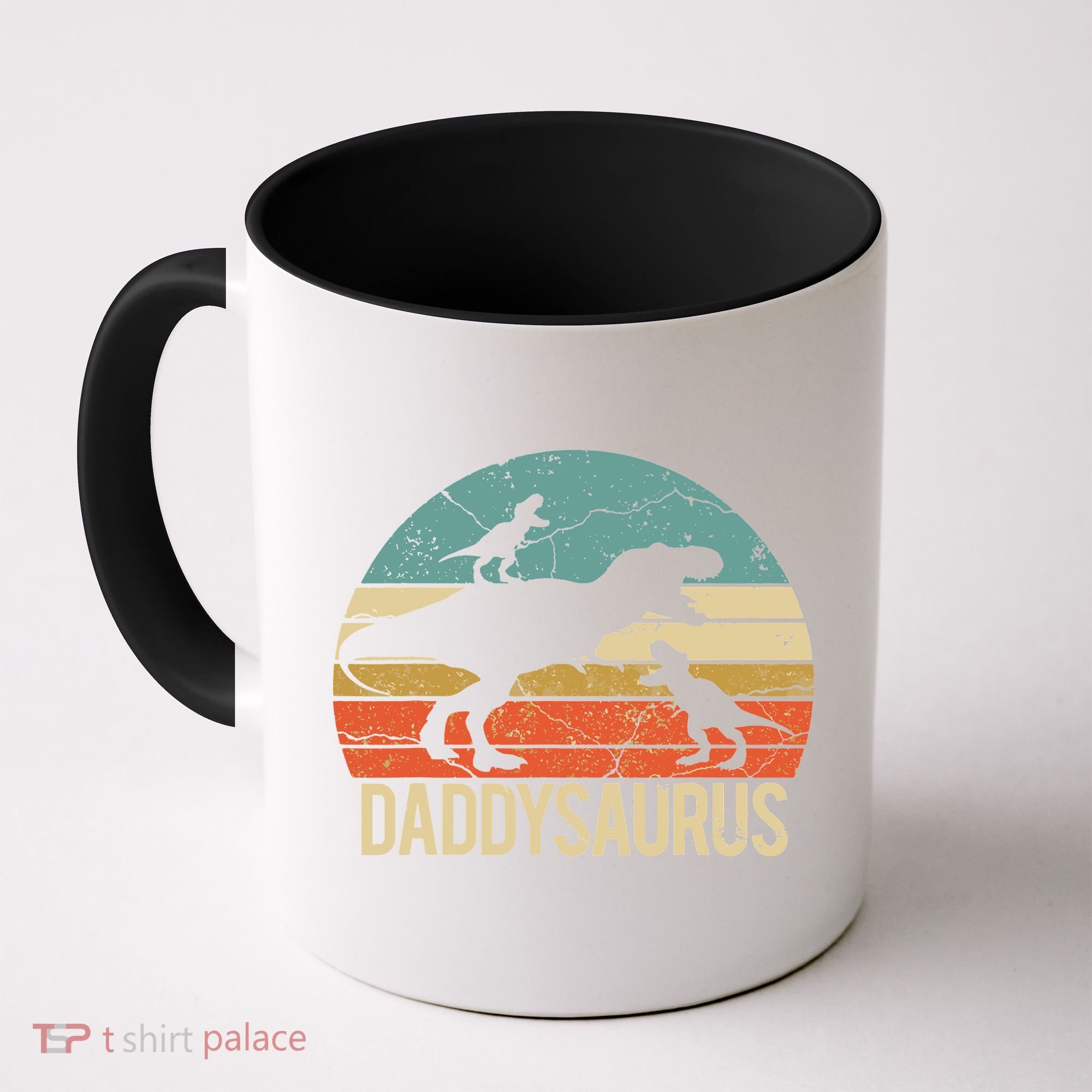 Daddy Dinosaur Daddysaurus 2 Two Christmas For Dad Coffee Mug