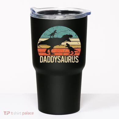Daddy Dinosaur Daddysaurus 2 Two Christmas For Dad Tumbler