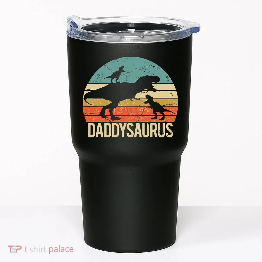 Daddy Dinosaur Daddysaurus 2 Two Christmas For Dad Tumbler