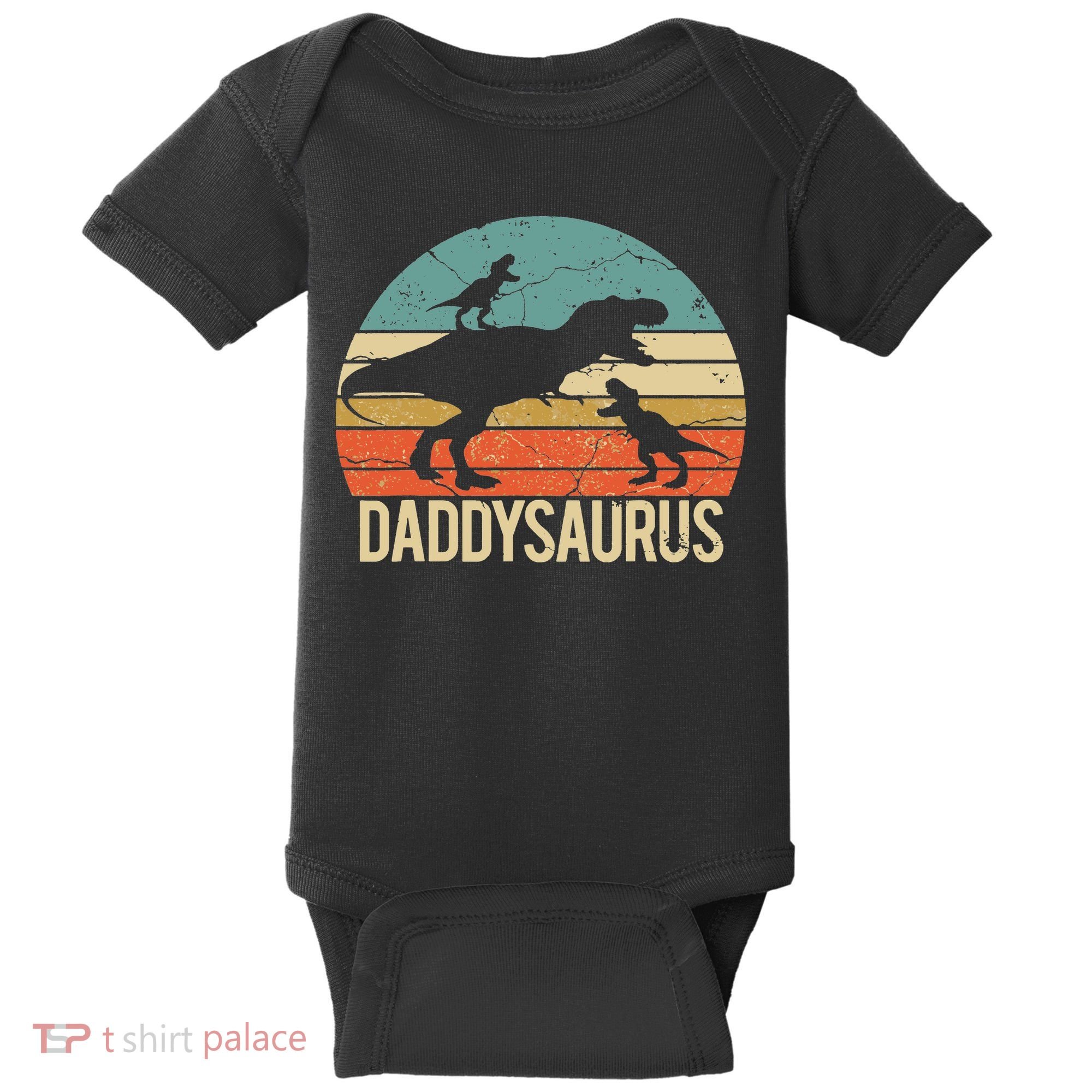 Daddy Dinosaur Daddysaurus 2 Two Christmas For Dad Baby Bodysuit