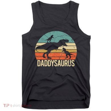 Daddy Dinosaur Daddysaurus 2 Two Christmas For Dad Tank Top
