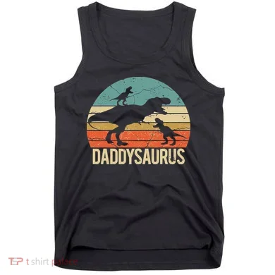 Daddy Dinosaur Daddysaurus 2 Two Christmas For Dad Tank Top