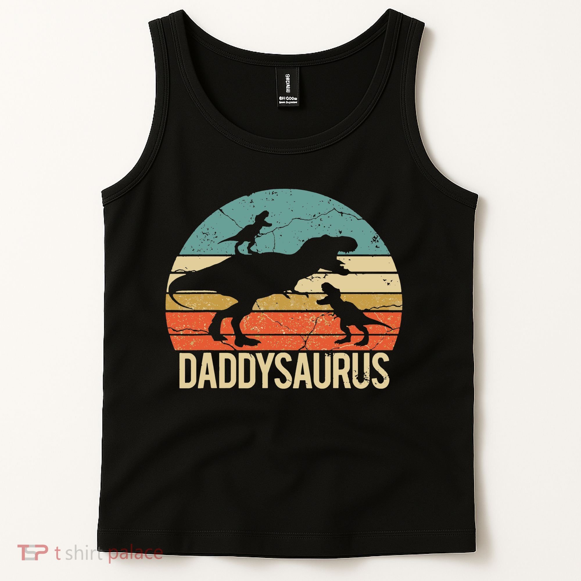 Daddy Dinosaur Daddysaurus 2 Two Christmas For Dad Tank Top