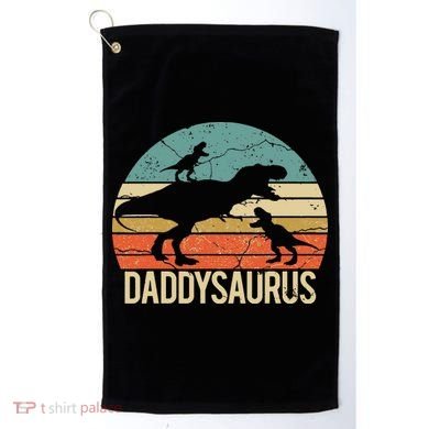 Daddy Dinosaur Daddysaurus 2 Two Christmas For Dad Golf Towel