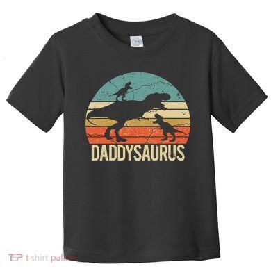 Daddy Dinosaur Daddysaurus 2 Two Christmas For Dad Toddler T-Shirt