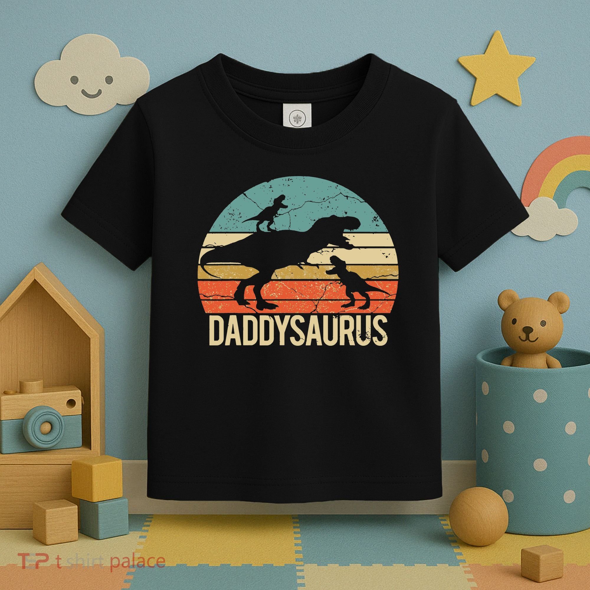 Daddy Dinosaur Daddysaurus 2 Two Christmas For Dad Toddler T-Shirt