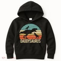 Daddy Dinosaur Daddysaurus 2 Two Christmas For Dad Kids Hoodie thumb 0