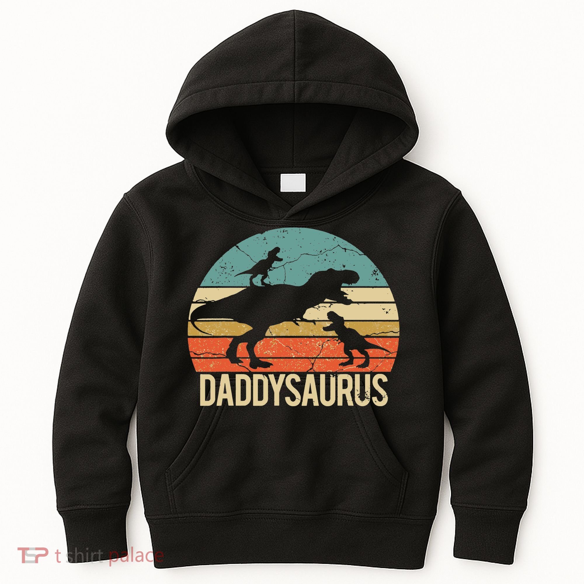 Daddy Dinosaur Daddysaurus 2 Two Christmas For Dad Kids Hoodie