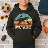 Daddy Dinosaur Daddysaurus 2 Two Christmas For Dad Kids Hoodie thumb 2