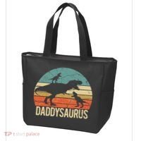 Daddy Dinosaur Daddysaurus 2 Two Christmas For Dad Tote Bag thumb 3