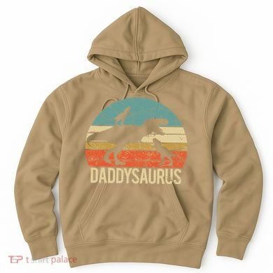 Daddy Dinosaur Daddysaurus 2 Two Christmas For Dad Hoodie