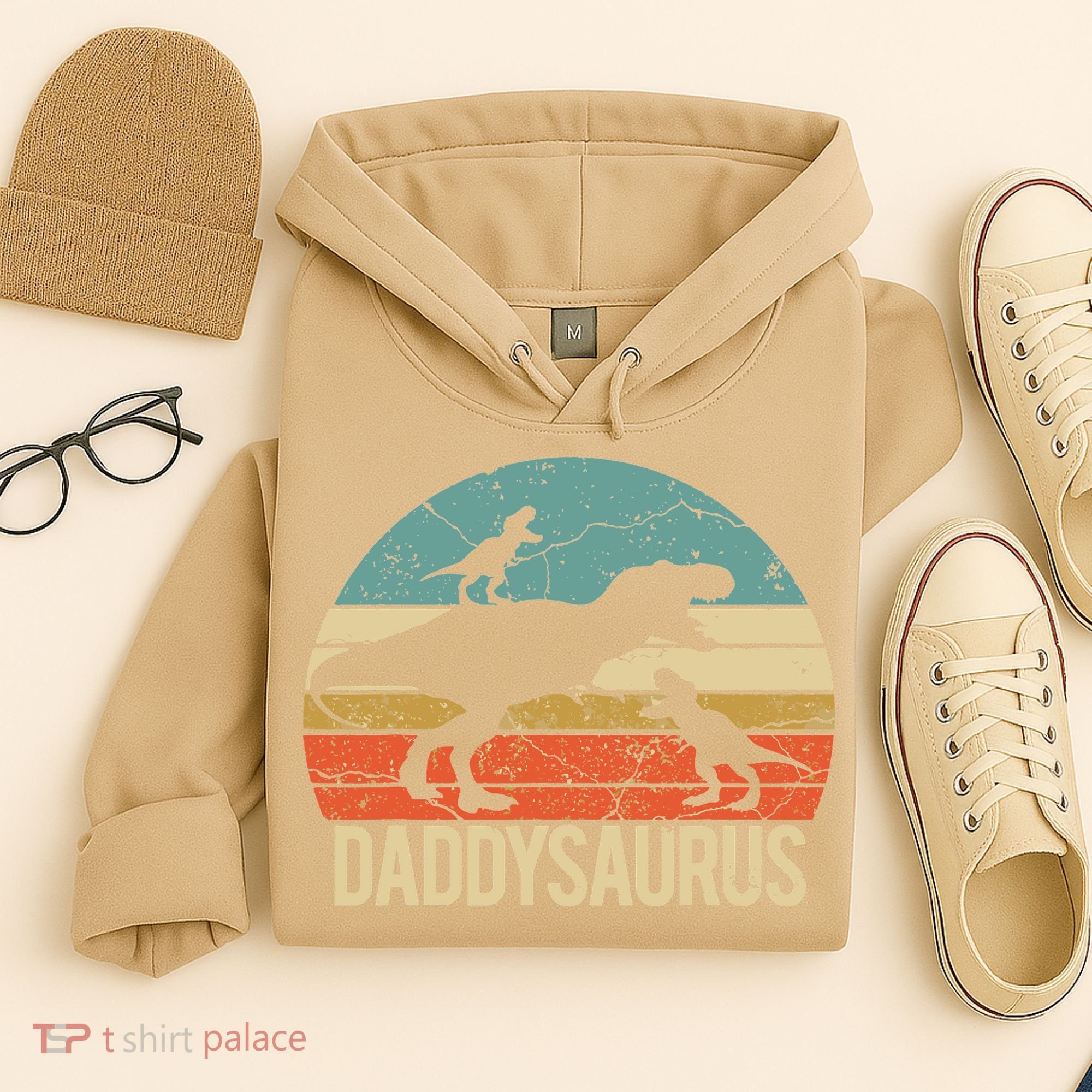 Daddy Dinosaur Daddysaurus 2 Two Christmas For Dad Hoodie