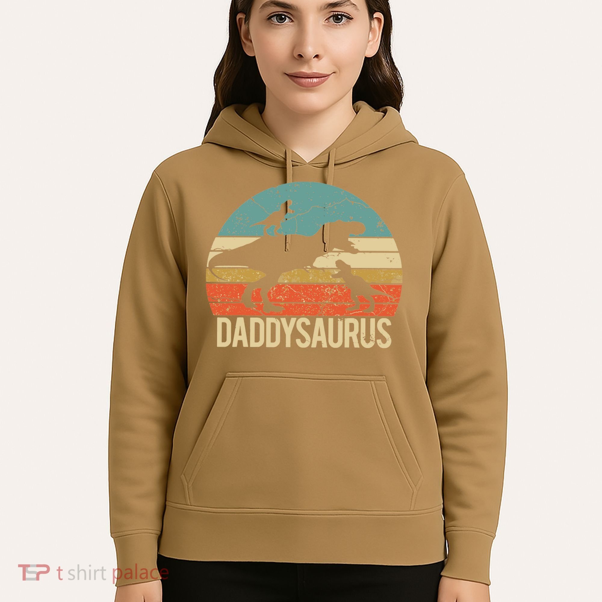 Daddy Dinosaur Daddysaurus 2 Two Christmas For Dad Hoodie