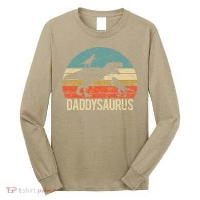Daddy Dinosaur Daddysaurus 2 Two Christmas For Dad Long Sleeve Shirt