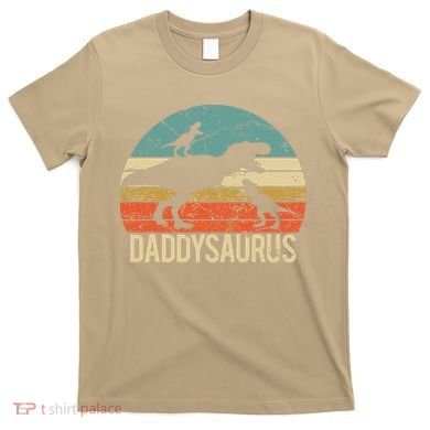 Daddy Dinosaur Daddysaurus 2 Two Christmas For Dad T-Shirt