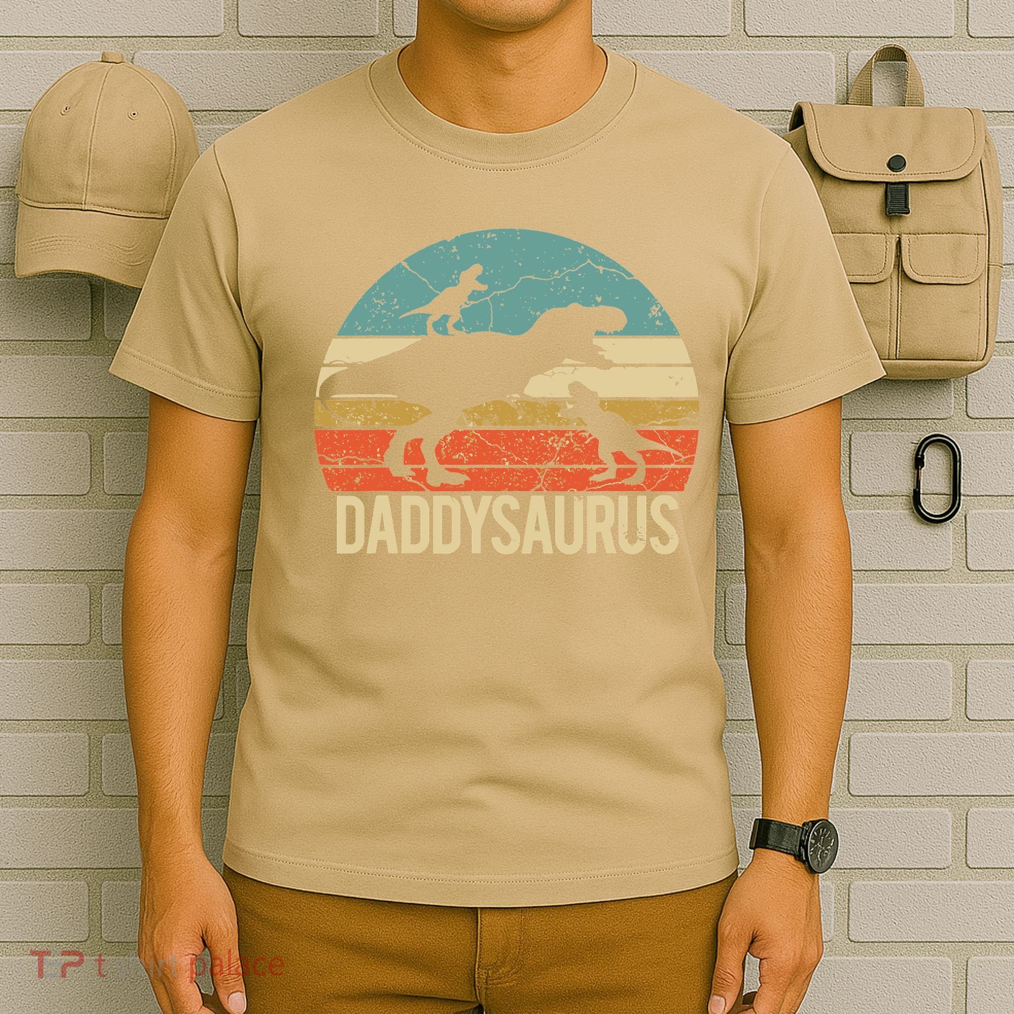 Daddy Dinosaur Daddysaurus 2 Two Christmas For Dad T-Shirt