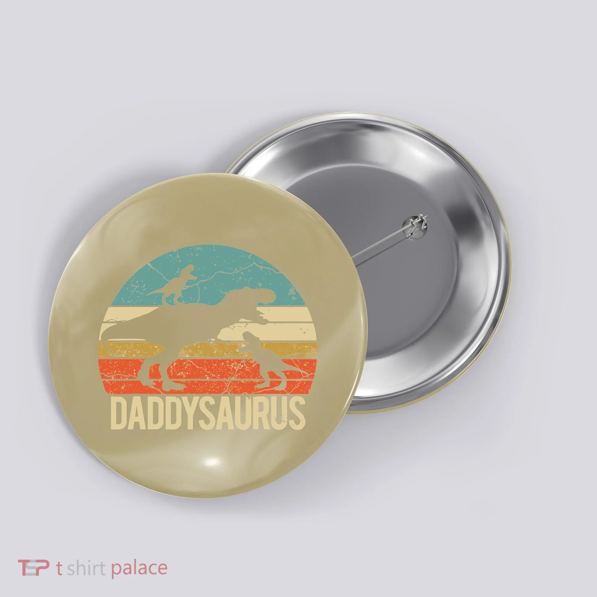 Daddy Dinosaur Daddysaurus 2 Two Christmas For Dad Button