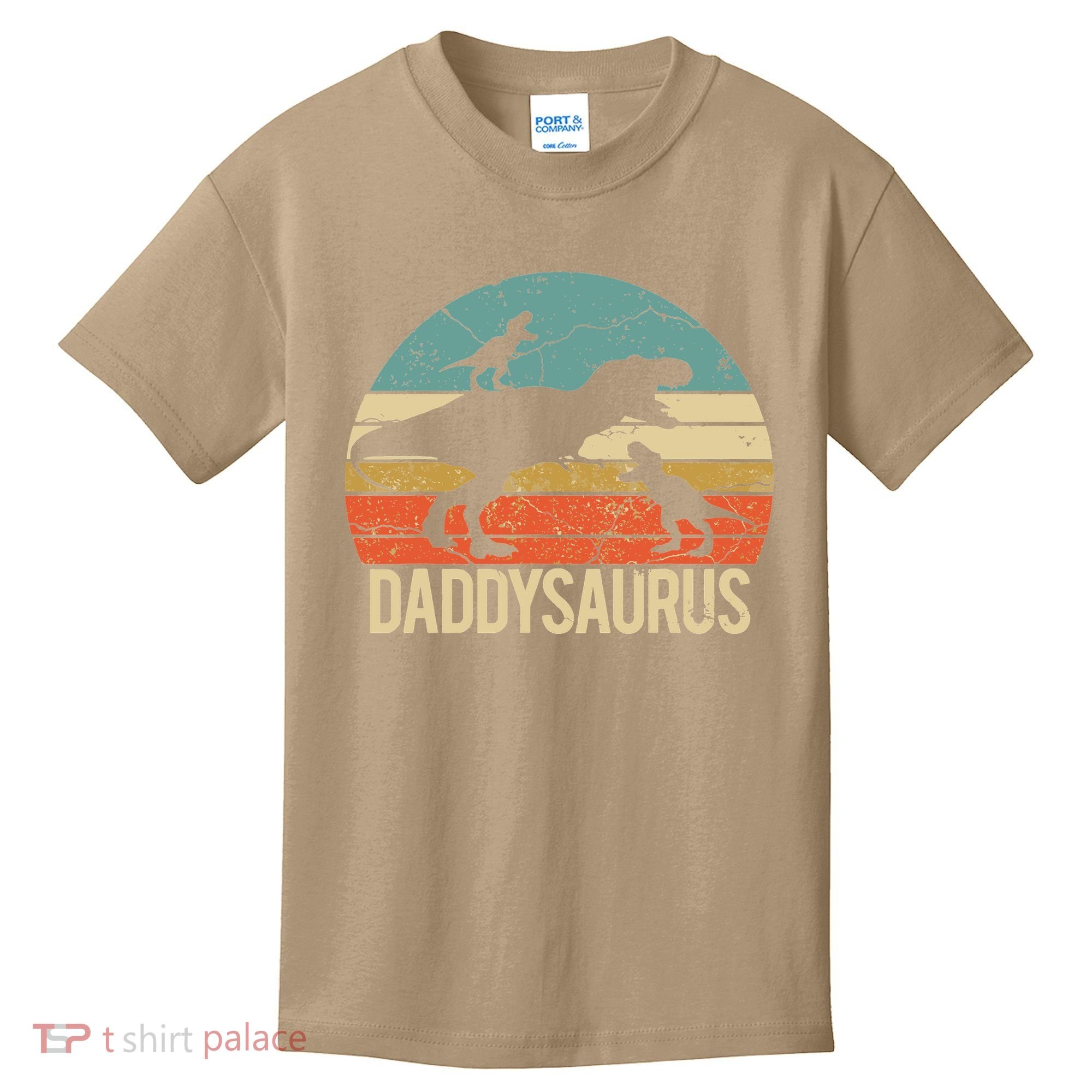 Daddy Dinosaur Daddysaurus 2 Two Christmas For Dad Kids T-Shirt