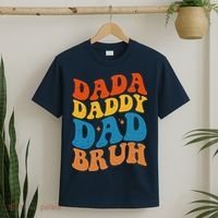Dada Daddy Dad Bruh Retro Vintage T-Shirt thumb 2