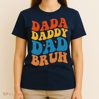 Dada Daddy Dad Bruh Retro Vintage T-Shirt thumb 4