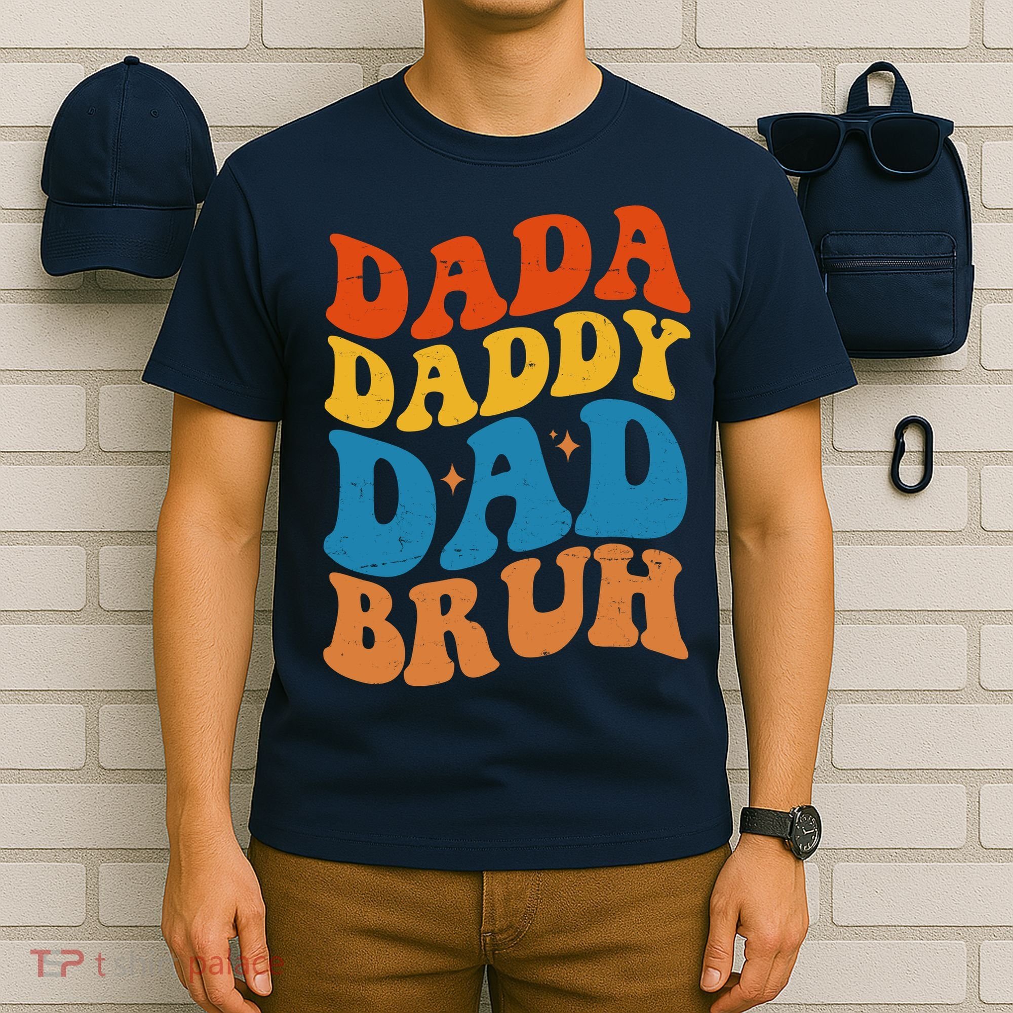 Dada Daddy Dad Bruh Retro Vintage T-Shirt