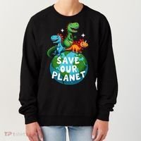Determined Dino Earth Save Our Planet Women's Sweatshirt thumb 0