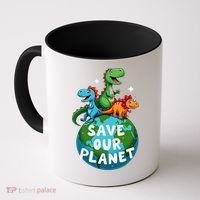 Determined Dino Earth Save Our Planet Coffee Mug thumb 0