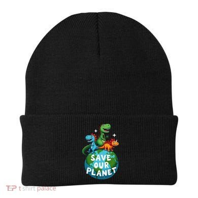 Determined Dino Earth Save Our Planet Beanie