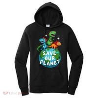 Determined Dino Earth Save Our Planet Women's Hoodie thumb 0