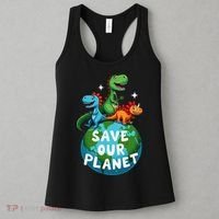 Determined Dino Earth Save Our Planet Women's Tank Top thumb 3