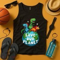 Determined Dino Earth Save Our Planet Tank Top thumb 4