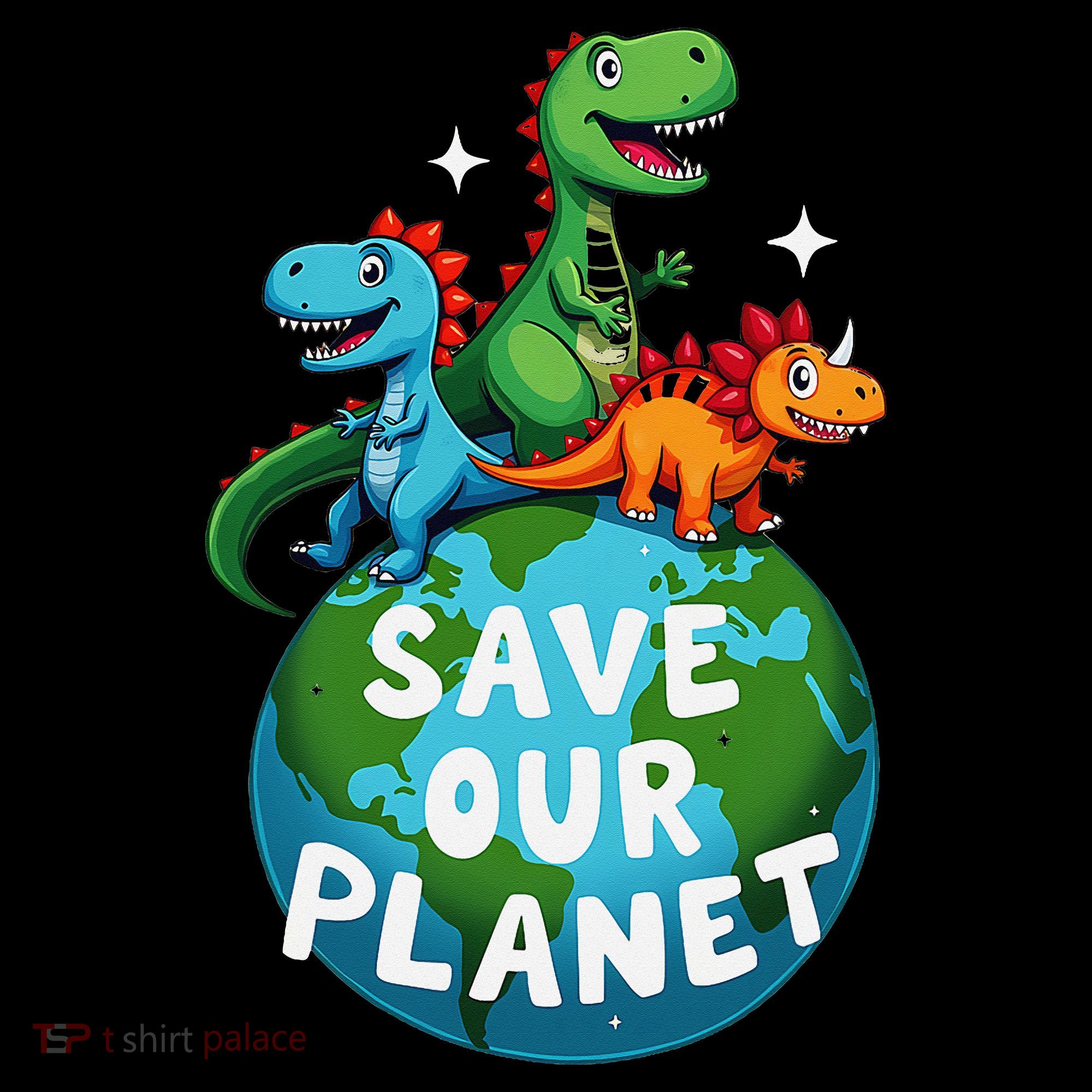 Determined Dino Earth Save Our Planet Tank Top