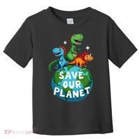 Determined Dino Earth Save Our Planet Toddler T-Shirt thumb 0
